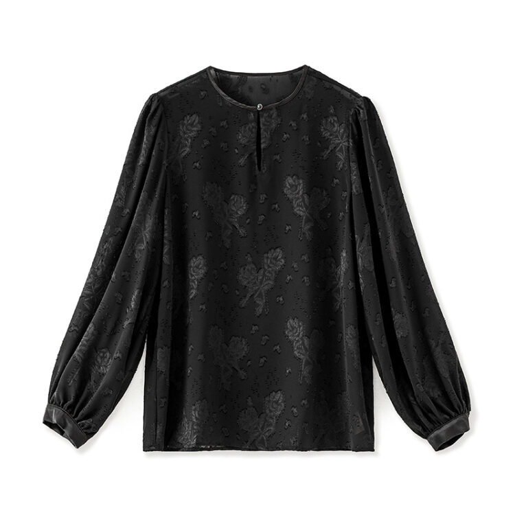 Lantern Sleeve Chiffon Top