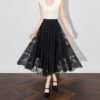 Lace embroidered mesh skirt