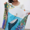 12 Momme Silk Ocean Pattern Scarf