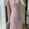 New Chinese style heavy jacquard slim cheongsam dress