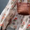 Botanical Print Elastic Waist A-Line Skirt