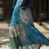 100% Ramie resort style elastic waist bohemian oversized skirt