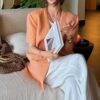 Gentle warm orange gradient simple and fashionable short-sleeved short coat