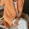 Gentle warm orange gradient simple and fashionable short-sleeved short coat