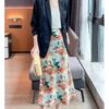 Elegant jacquard gathered loose suit