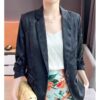 Elegant jacquard gathered loose suit