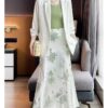 Elegant jacquard gathered loose suit