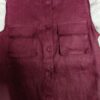 Linen-breasted vest and slit skirt two-piece set