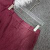 Linen-breasted vest and slit skirt two-piece set