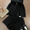 Minimalist sleeveless vest high waist casual shorts two-piece set (containing 30% silk)