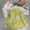 Linen sunscreen tie-dye pattern shirt elastic waist casual shorts set (with belt)