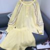 Lace stitching loose round neck blouse casual shorts set