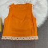 Linen Beaded Lace Hem Vest Elastic Waist Skirt Set
