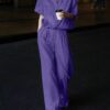 Minimalist short-sleeved shirt and simple drawstring design casual pants set