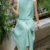 Tie-dyed sleeveless vest and loose skirt two-piece set