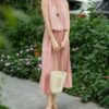 Tie-dyed sleeveless vest and loose skirt two-piece set