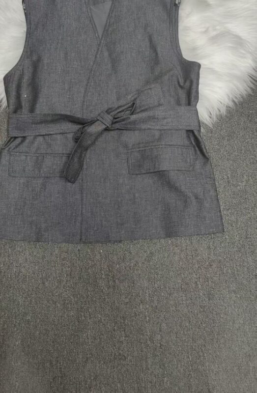 High-end vest and high-waist wide-leg casual pants set (with belt)