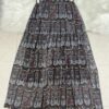 Retro printed versatile high-waisted slim A-line skirt