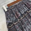 Retro printed versatile high-waisted slim A-line skirt