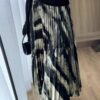 Printed graffiti high-waisted slimming drape pleated skirt (30% silk)