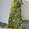 Vintage Tencel Linen Elastic High Waist Fishtail Skirt