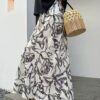 Vintage Tencel Linen Elastic High Waist Fishtail Skirt