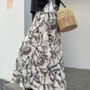 Vintage Tencel Linen Elastic High Waist Fishtail Skirt
