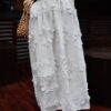 3D flower white skirt