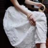 3D flower white skirt