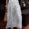 3D flower white skirt