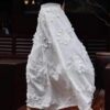3D flower white skirt