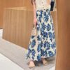 Ramie printed skirt