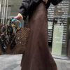 Linen irregular cut hip-hugging slim fishtail skirt