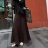 Linen irregular cut hip-hugging slim fishtail skirt