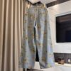 Tie-dyed floral loose wide-leg jeans