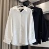 Hollow lace backless Tencel sunscreen long-sleeved shirt