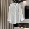 Tencel Sequin Embroidered Loose Sunscreen Shirt