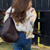 Oil painting floral print loose sun protection shirt