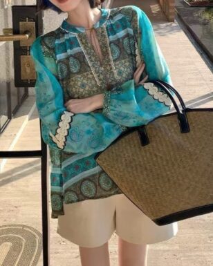 Light luxury and elegant ethnic style sun protection shirt