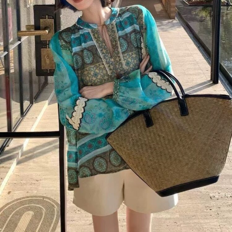 Light luxury and elegant ethnic style sun protection shirt