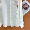 Printed and dyed design long-sleeved shirt (containing 70% silk)