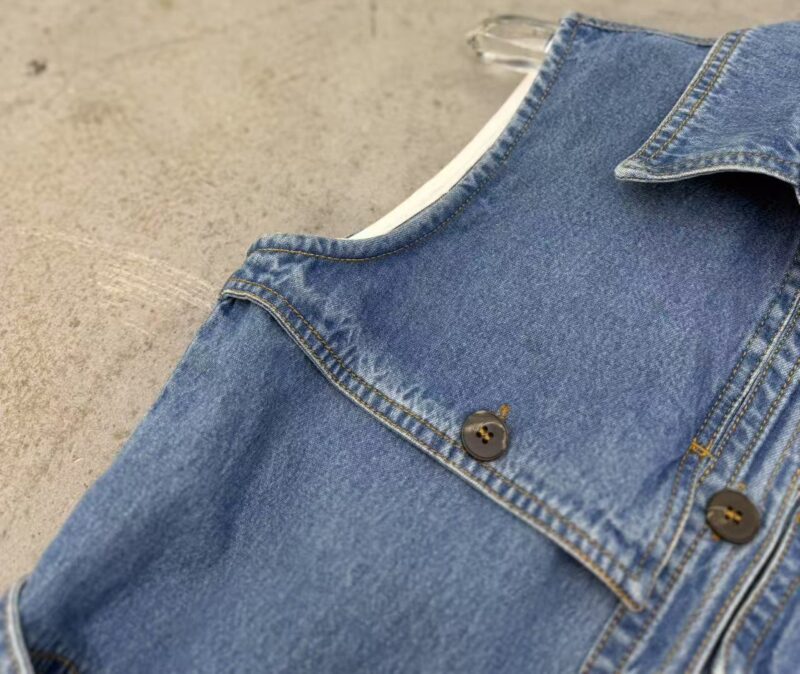 High-end retro denim dress(with belt)
