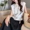 Simple breathable linen vest