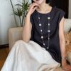Simple breathable linen vest