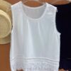 Luxurious and elegant slimming solid color linen vest