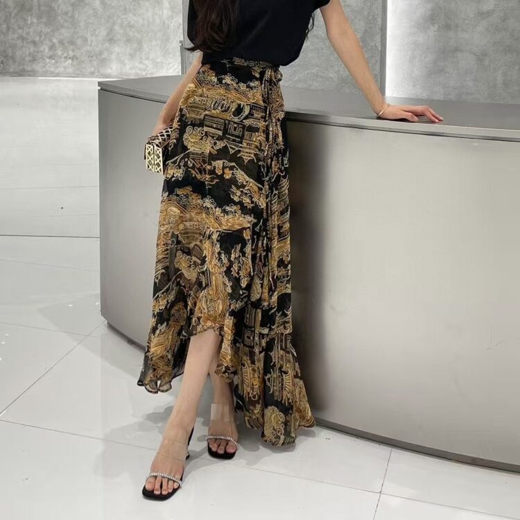 French style slim irregular skirt