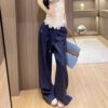 Simple style loose wide-leg casual pants