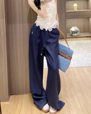 Simple style loose wide-leg casual pants