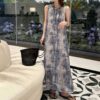 Ramie rendering sleeveless round neck loose fashion vest dress