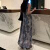 Ramie rendering sleeveless round neck loose fashion vest dress